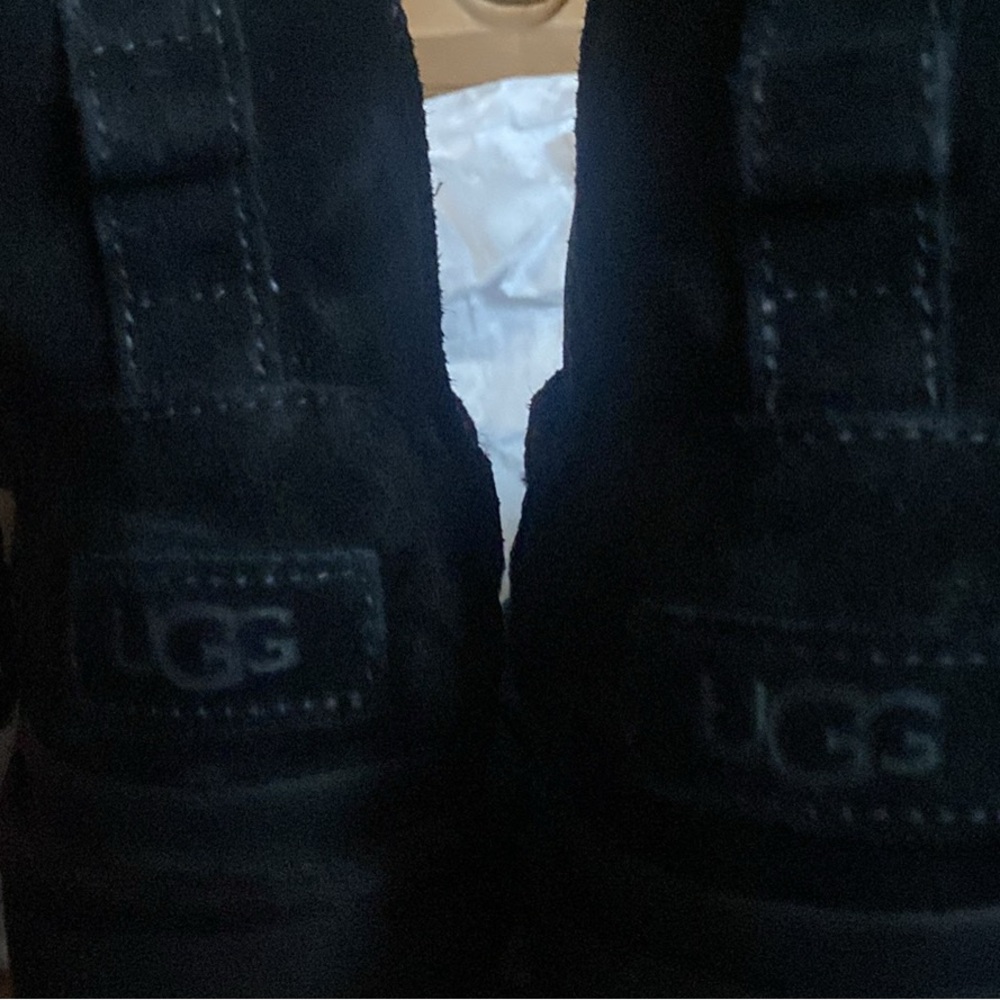 UGG Black Suede Boots with Side Zipper - Picture 3 of 4